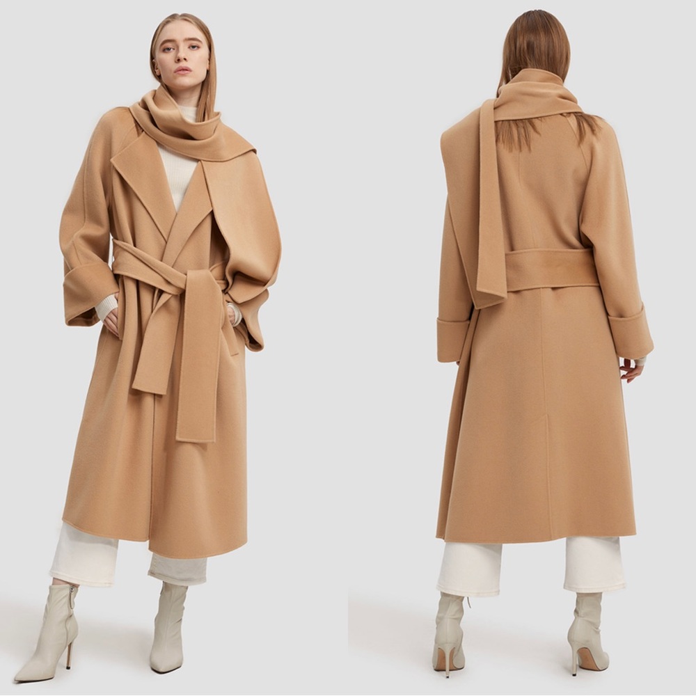 Lattelier Long Straight Cut Cashmere Coat